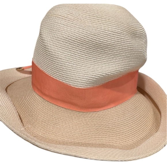 Norman Durand Vintage Women’s Beige Peach Straw Hat - Picture 3 of 11